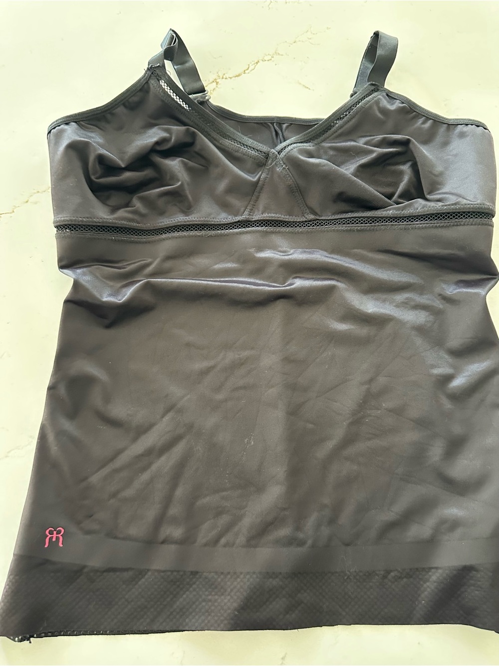 Ruby Ribbon black  Built-In Bra Tank Top with compression support size 40